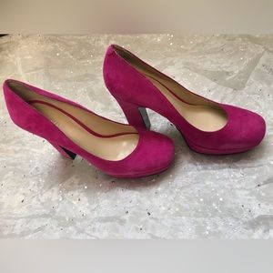 Nine West Pink suede high heels